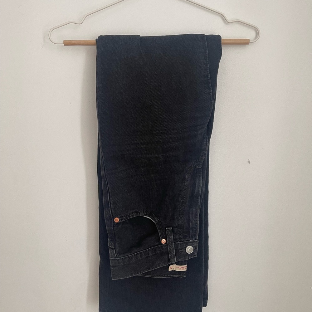 Levi's black ribcage wide leg Jeans